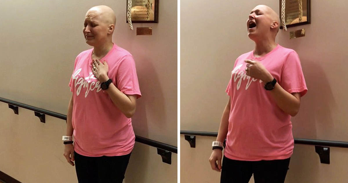 Woman Sings Amazing Grace To Celebrate Beating Cancer