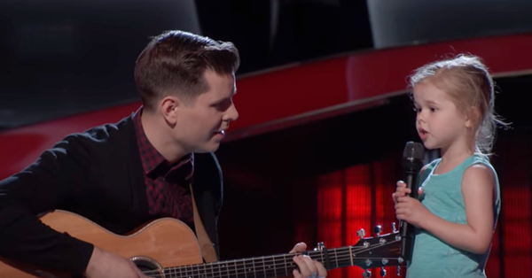 Claire Runs Out On Stage To Sing With Dad After His Winning Audition
