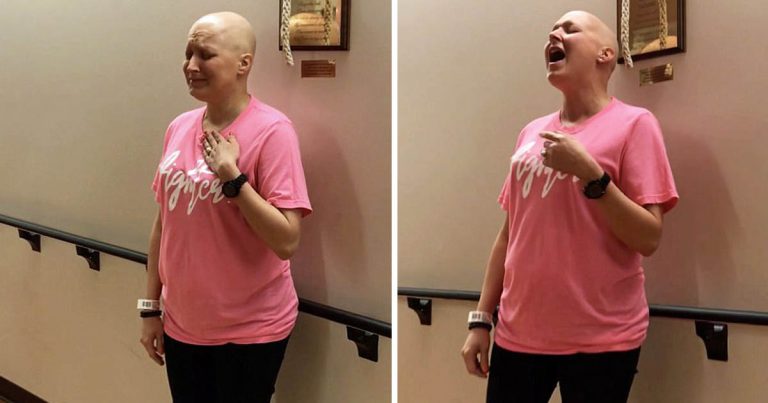 Woman Sings ‘Amazing Grace’ To Celebrate Beating Cancer