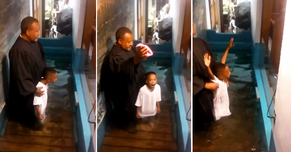 This 6-Year-Old Kid Just Can’t Wait To Be Baptized! How Cute and Graceful!
