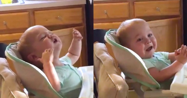 Dad Sings National Anthem Was Surprised When Baby Joined Him, Awesome Duet!