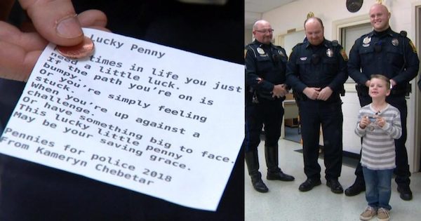 7-Year-Old Boy Handed Lucky Pennies Inspired Police Officers And Gave Positive Vibes