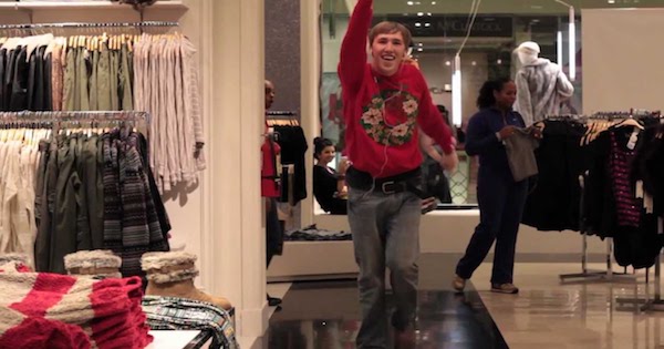 Man In Red Sweater Shared Joy To People At The Mall Through Perky Moves