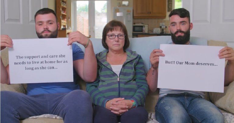 Mom With Alzheimers Supported By Sons Through Notecard Testimony, Brings Awareness To Everyone