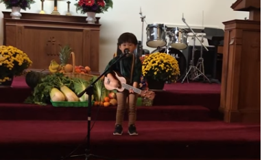 Cute Little Boy Lifts Up Amazing Voice To Jesus At Grandparents Church