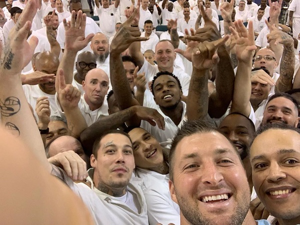 Tim Tebow Shares the Gospel With Inmates At Maximum-Security Prison