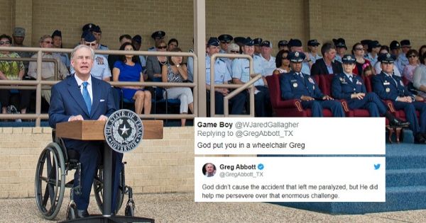 Texas Governor Praises God In Response To ‘God Put You In A Wheelchair’ Tweet