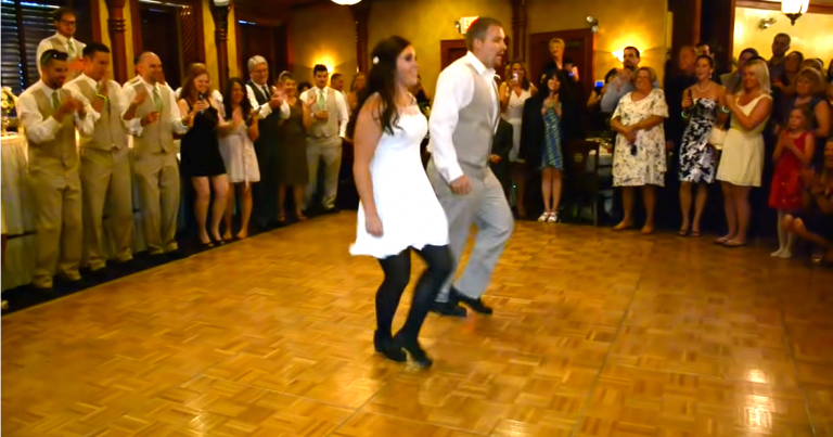 Bride And Groom Astonish Guests with Irish Dance Performance