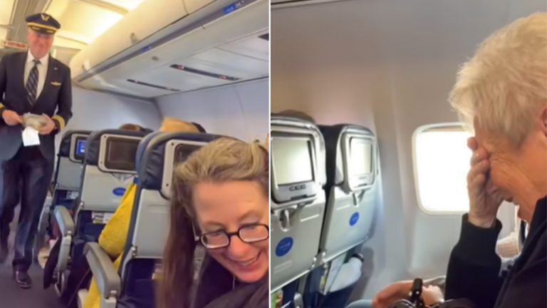 Pilot Calls Out Elderly Woman on Plane, Making Her Cry When He Leaves Cockpit to Come to Her Seat