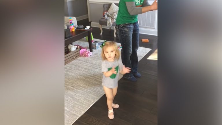 Tiny Toddler Teaches Dad Irish Dance with Epic Skills