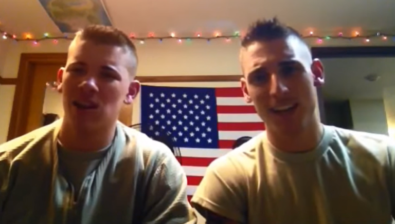 Two Soldiers Sing ‘Three Wooden Crosses’ with Fantastic Voice