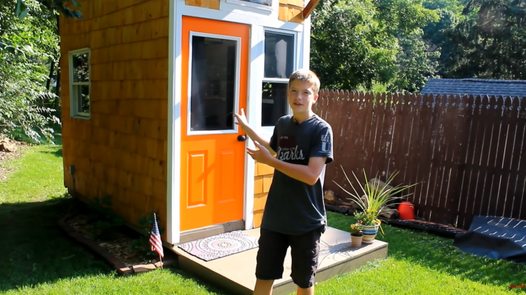 13-Year-Old Builds His Own Mini-House In Family’s Backyard, Look Inside And Be In Awe