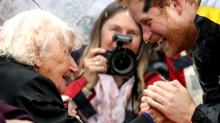 A 97-year-old fan waited hours in the rain to meet Prince Harry; then something she did not even dream of happens