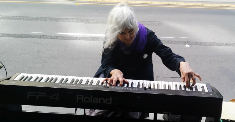 Elderly Woman Sits Down to Play Street Piano, And It Sounds Straight from Heaven