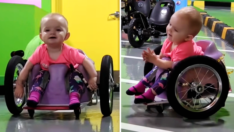 Determined Mom Builds Wheelchair For Her 7-Month-Old Just by Following Online Tutorial