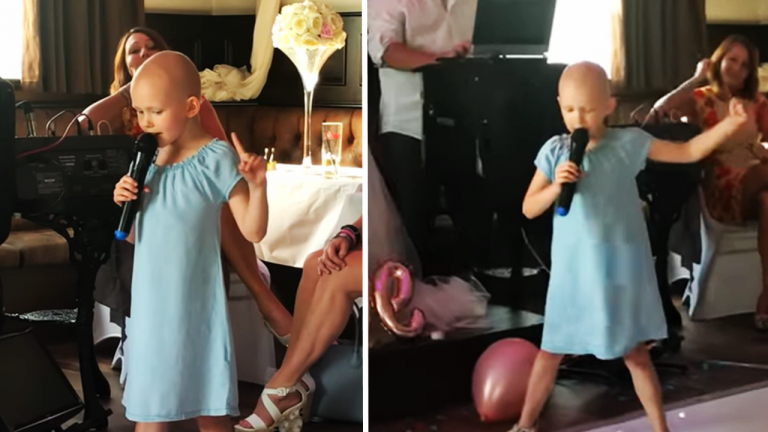 Brave Girl, 6, Who’s Battling Cancer Stands up at Wedding and Sings A Song That Makes Every Guest Cry
