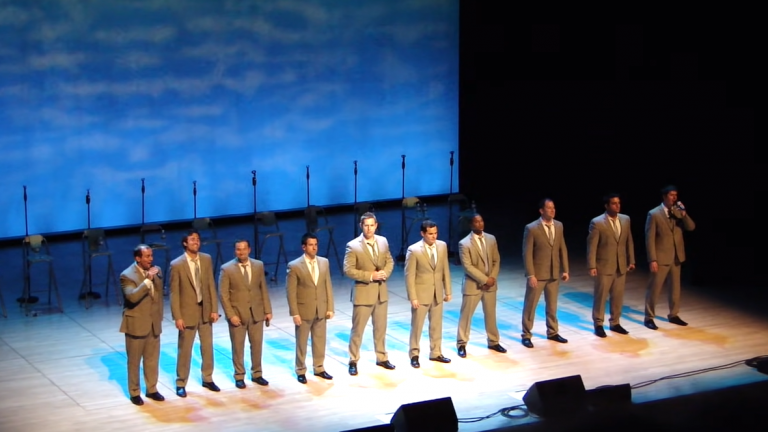10 Handsome Men Begin Singing Famous Tune. When They Start Dancing The Crowd Goes Nuts