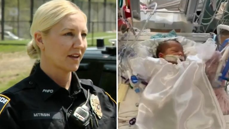 Police Officer Hailed A Hero after Saving A 9-Day-Old Baby at The Side of The Highway