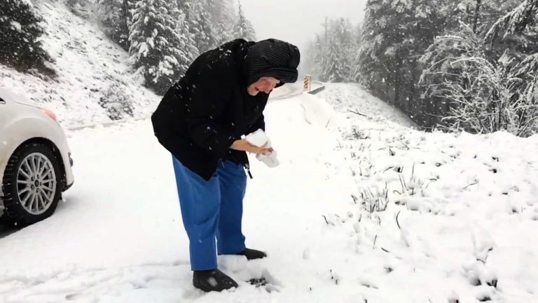 101-Year-Old Mom Makes Her Son Stop The Car So She Can Play in The Snow