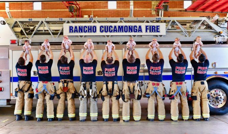 9 Firefighter Dads Had Babies at The Same Time with Adorable Photo Shoot to Celebrate