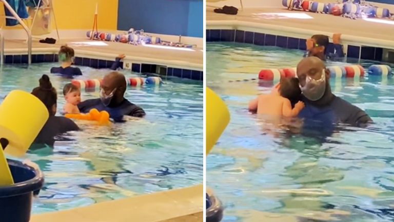 10-Month-Old Forms Sweet Bond with Swimming Instructor Amid Lonely Pandemic