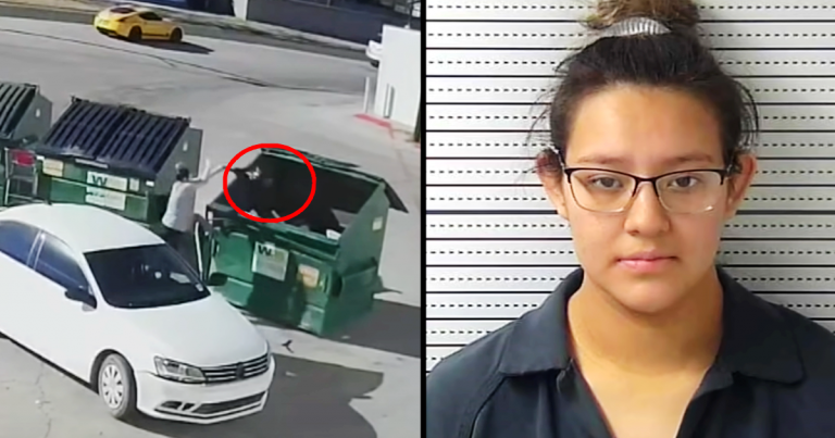 Teen Mom Allegedly Caught on Cam Tossing Newborn in Dumpster. Thankfully, She Was Found Alive