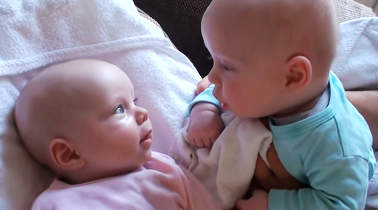 Doting Dad Catches Adorable Twin Babies Engaged in The Sweetest Conversation with Each Other