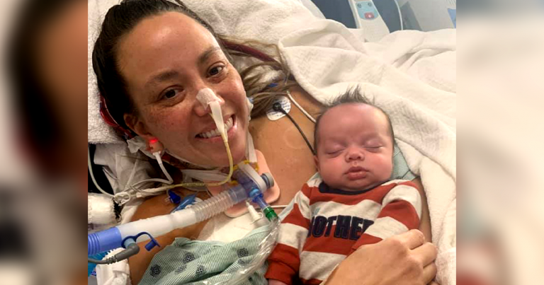 Mom Battling COVID On Life Support Makes Miraculous Recovery and Finally Gets To Meet Newborn Son