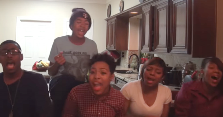 4 Siblings with Mom Sing “Hold On” Powerfully