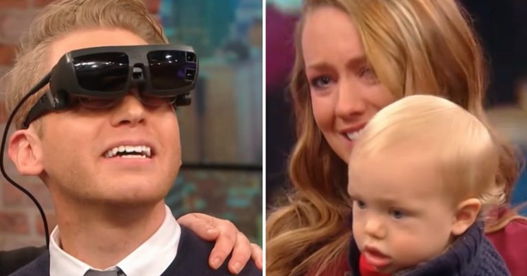 Emotional Moment: Blind Man Can See Wife and Son’s Faces for The First Time