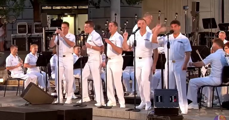 Crowd Can’t Get Enough of 5 Navy Sailors Performing 1960s Songs