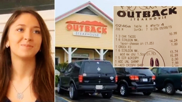 2 Outback Workers Wish Nobody Saw What They Wrote on Cops’ Receipt