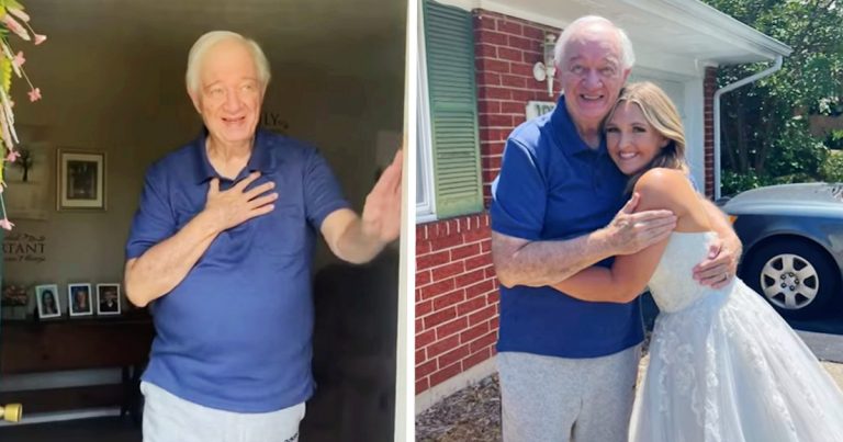 Bride Surprises Sick Grandpa in Her Wedding Dress And His Reaction is The Cutest