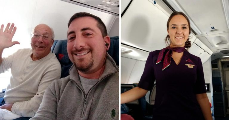 Dad Books 6 Flights to Stay with His Flight Attendant Daughter during Her Christmas Shifts