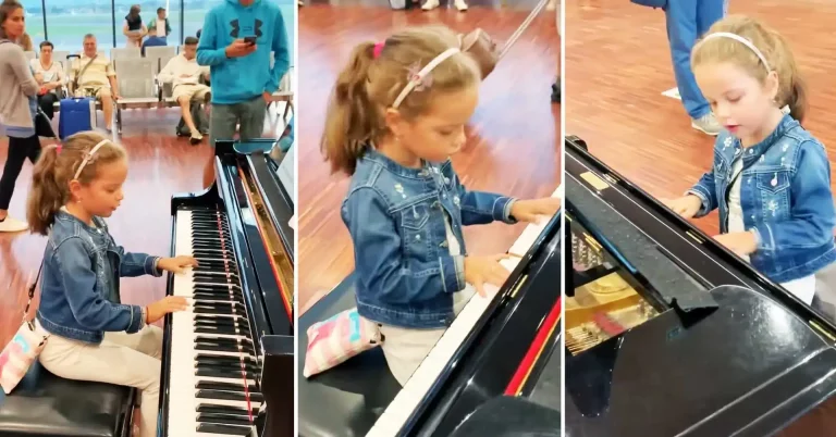 Travellers Stunned as 6 Year Old Sits Down at Airport Public Piano and Plays Chopin