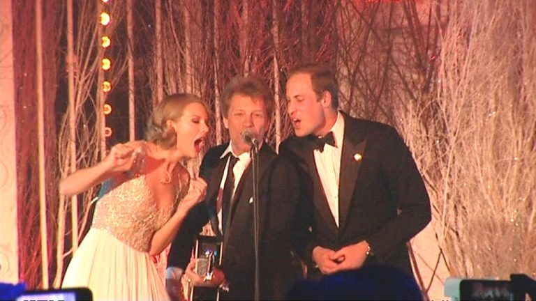 A Tribute to Bon Jovi’s “Livin’ on a Prayer” from Prince William and Taylor Swift